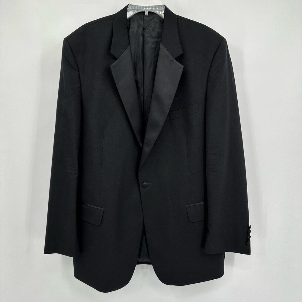 John Weitz Signature Collection Sport Coat Blazer Mens Size 42L Black Wool